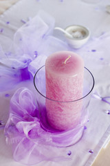 Beautifully Decorated Wedding Candle