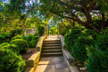 Stairs in the Bishop's Garden at Washington National Cathedral,