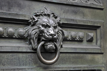 old ironwork lion knocker