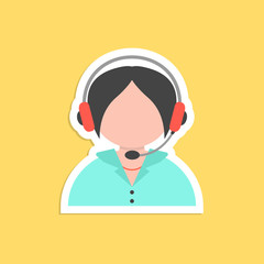 girl call center avatar sticker