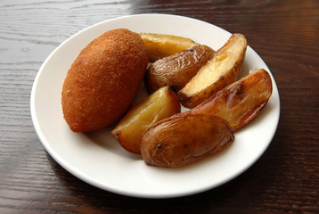 Chicken Kiev and chips