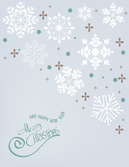 Fototapeta na wymiar Merry Christmas Snowflake background