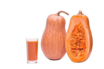 pumpkin juice squash isolated on a white background