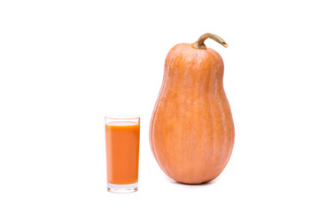 pumpkin juice squash isolated on a white background