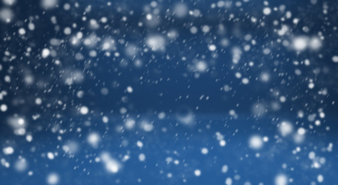 Winter blue background and snow
