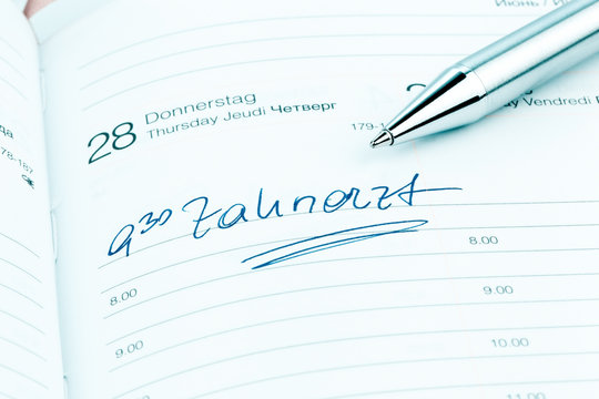 Eintrag im Kalender: Zahnarzt