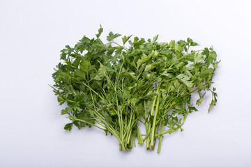 Fresh parsley on white background