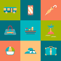 Travel flat Icons set