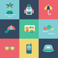 Travel flat Icons set