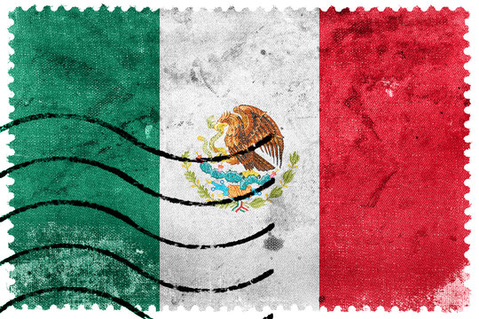 Mexico Flag - old postage stamp