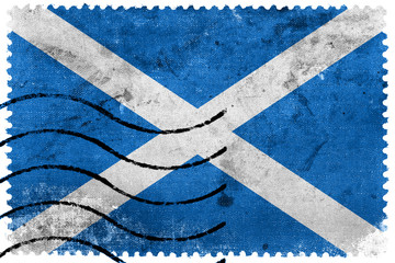 Fototapeta premium Scotland Flag - old postage stamp