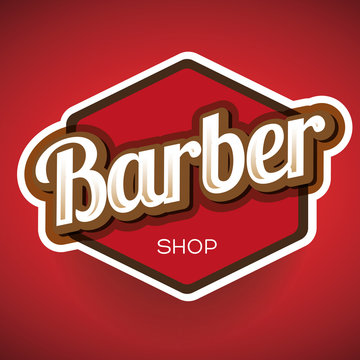 Vintage barber shop logo, label or badge
