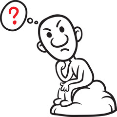 doodle small person - thinker