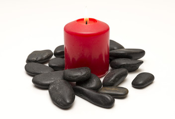 candles with stones