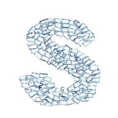 s lettera diamanti cristalli gemme 3d, sfondo bianco