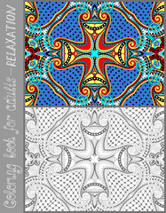 Obraz premium unique coloring book page for adults - flower paisley design