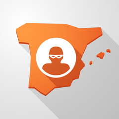 Spain map icon with a thief