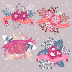 Obraz premium Set of Christmas greetings
