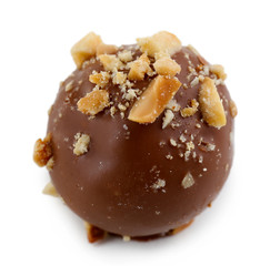 Delicious chocolate candy isolated on white