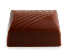 Delicious chocolate candy isolated on white