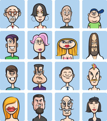 humor cartoon faces vector collection