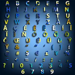 Complete Set Typography Triangle Vector Design