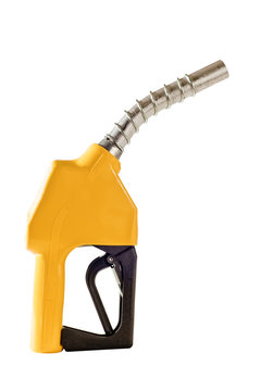 Yellow Gasoline Fuel Pump Nozzle