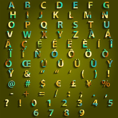 Complete Set Typography Triangle Vector Design