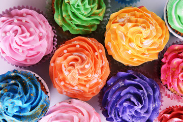 Delicious cupcakes close-up