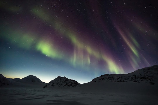 Northern Lights above the Arctic mountains