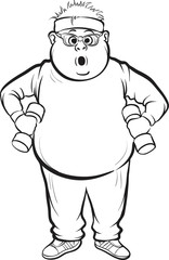whiteboard drawing - fat man training