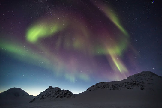 Northern Lights over the Arctic ARchipelago of Svalbard