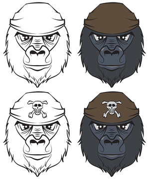 Set gorilla head tattoo