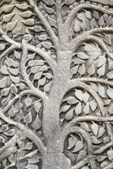 Angkor Wat Bodhi Tree Close-Up Relief