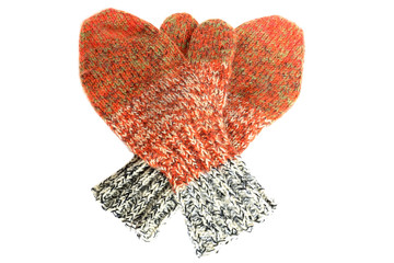 お婆ちゃんの手編みのミトン手袋