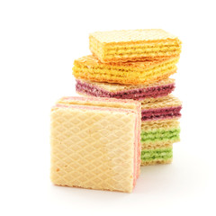 square wafer with different color in middle on white background