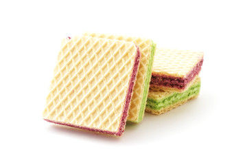 square wafer with different color in middle on white background