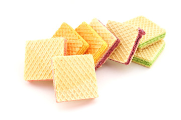 square wafer with different color in middle on white background