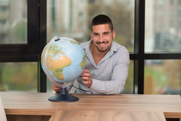 Happy Man With His Global