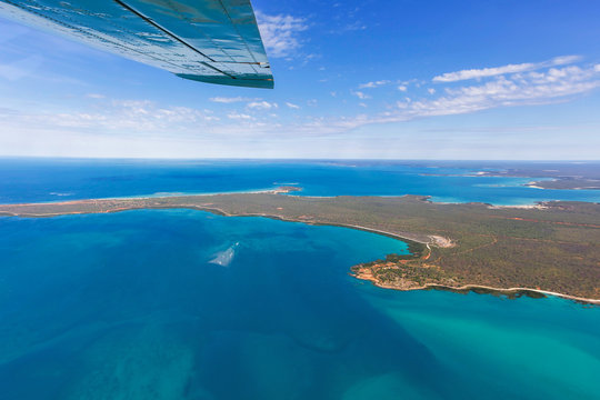 Flying over the Western Australian coast.