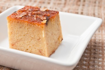 Khanom Maw Kaeng made with eggs and pumpkin thai dessert