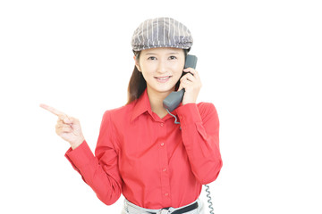 笑顔のウェイトレス