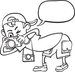 whiteboard drawing - funny photographer making macro photography