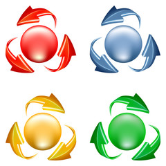 Buttons set with arrows