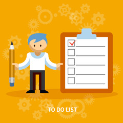 Businessman Cartoon Character with Checklist