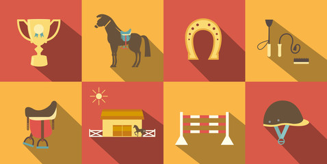 Flat Style Horse Icons