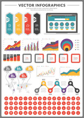 Big pack of vector infographics and design elements