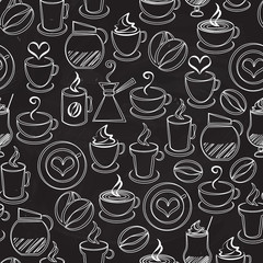 Coffee seamless background vector pattern