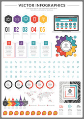 Big pack of vector infographics and design elements