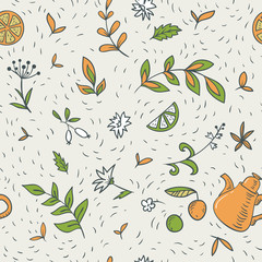 black tea seamless pattern